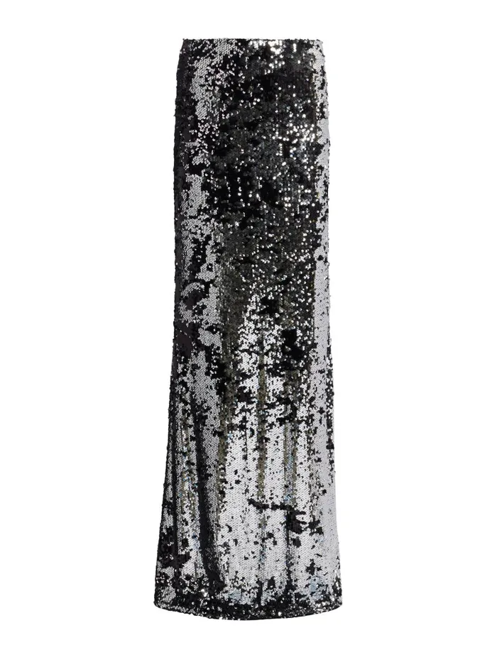 L039Agence Skirts Women Zeta Sequin Skirt Silverblack Sequin L039Agence Skirts Women Zeta Sequin Skirt Silverblack Sequin
