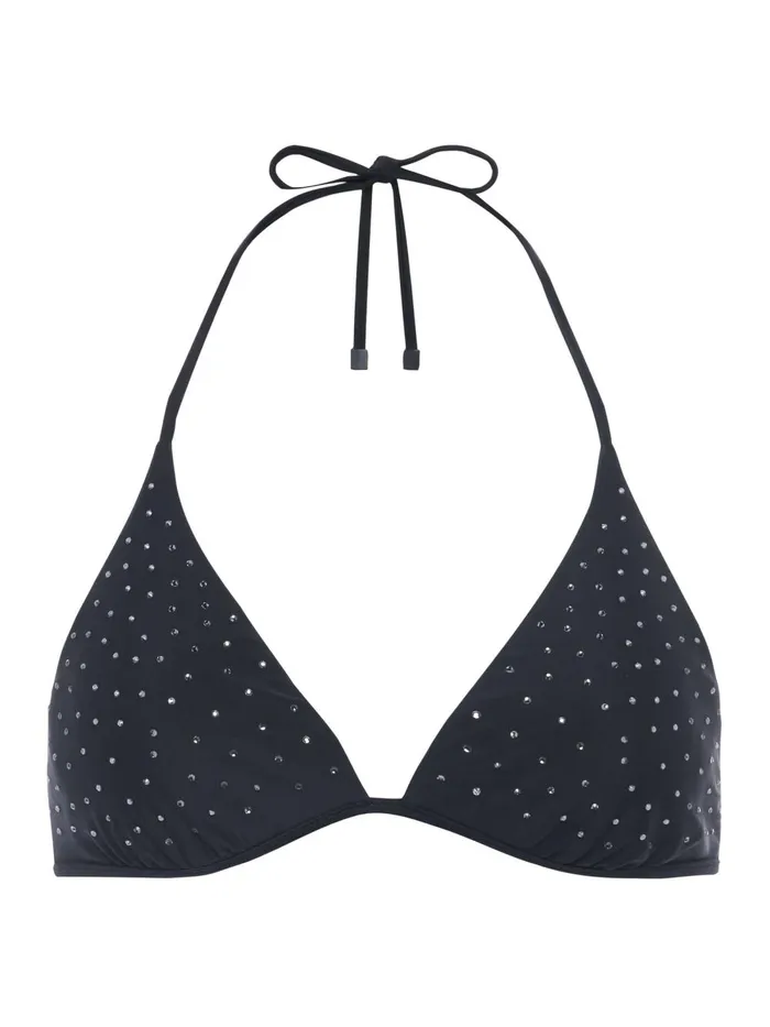L039Agence Swimwear Women Annabelle Embellished Bikini Top Blackcrystal