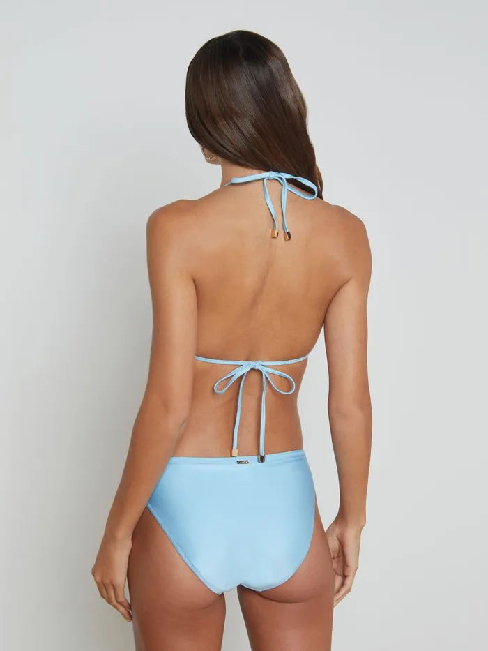 L039Agence Swimwear Women Annabelle Triangle Bikini Top Sky Blue L039Agence Swimwear Women Annabelle Triangle Bikini Top Sky Blue