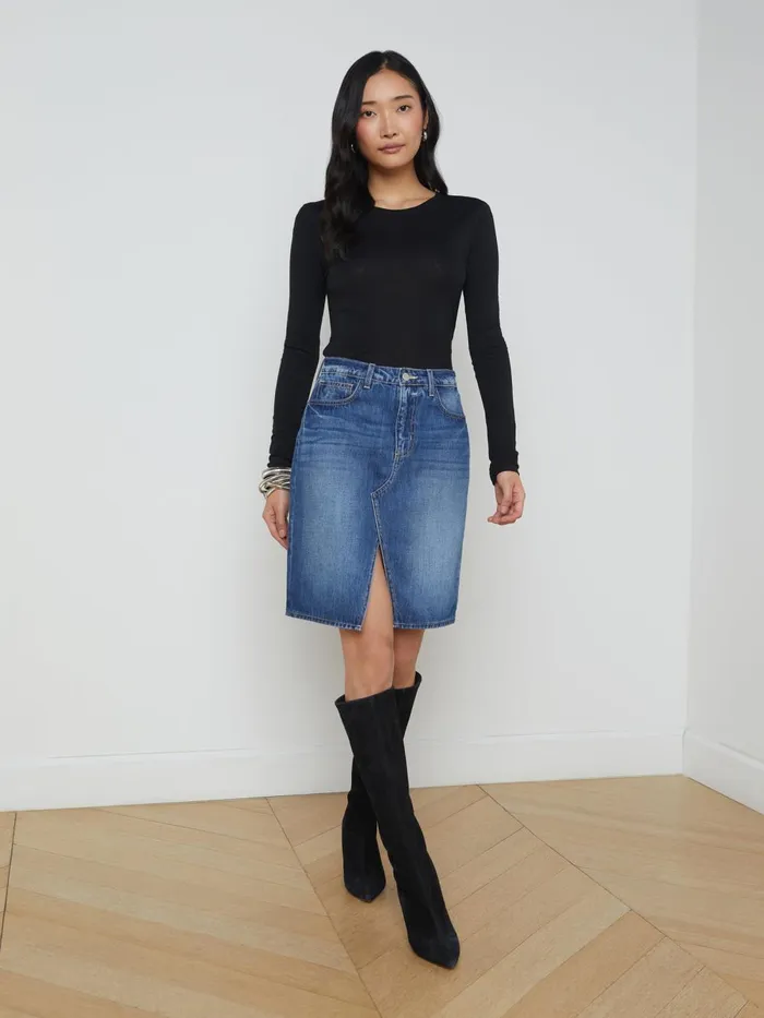 L039Agence Tees Women Ayla Cashmere Jersey Tee Black L039Agence Tees Women Ayla Cashmere Jersey Tee Black