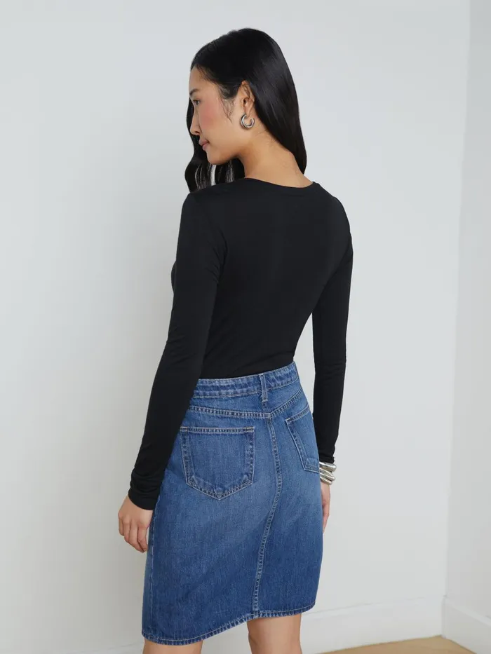 L039Agence Tees Women Ayla Cashmere Jersey Tee Black L039Agence Tees Women Ayla Cashmere Jersey Tee Black