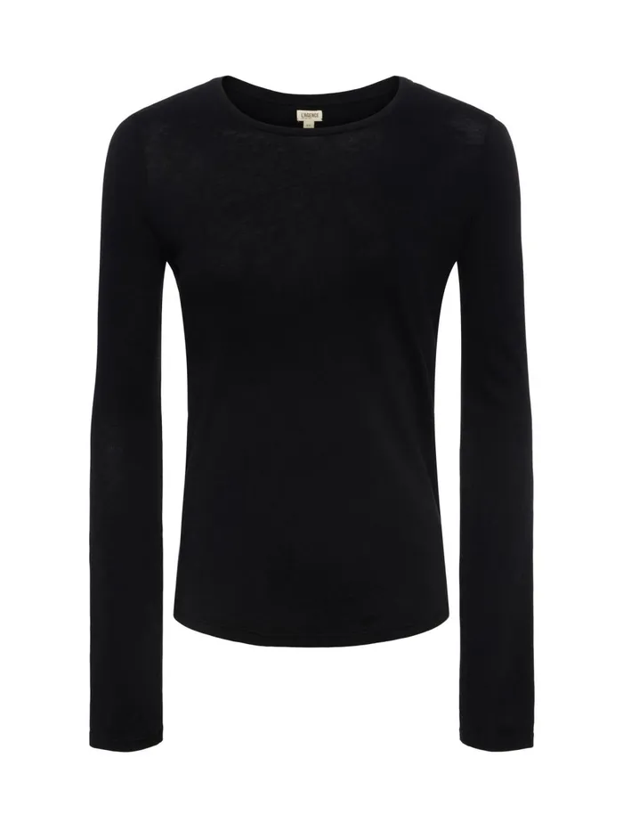 L039Agence Tees Women Ayla Cashmere Jersey Tee Black L039Agence Tees Women Ayla Cashmere Jersey Tee Black