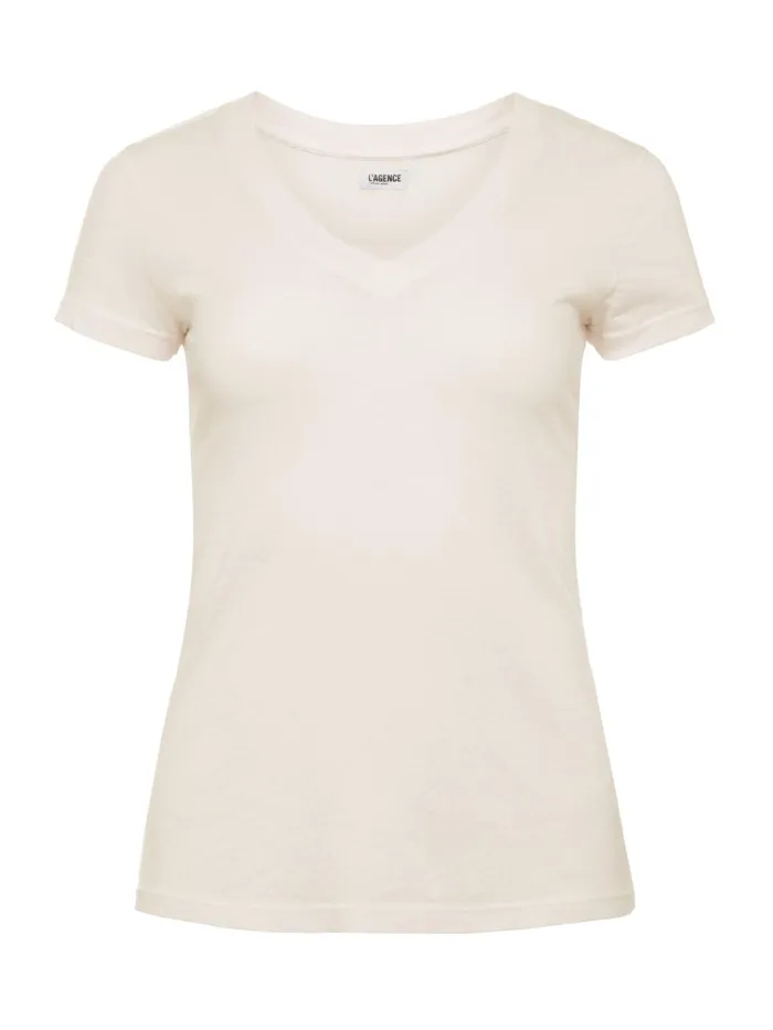 L039Agence Tees Women Becca Cotton VNeck Tee Vintage White L039Agence Tees Women Becca Cotton VNeck Tee Vintage White