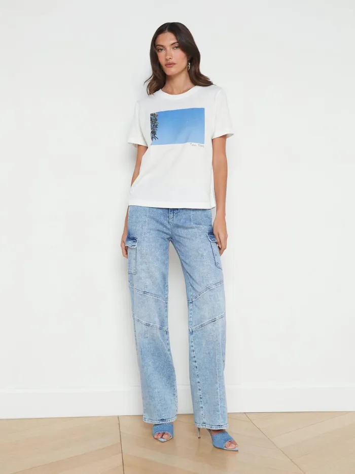L039Agence Tees Women Leilani Maui Moon Tee White