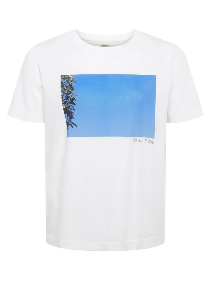 L039Agence Tees Women Leilani Maui Moon Tee White