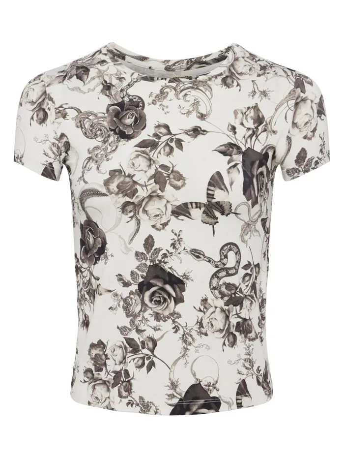 L039Agence Tees Women Ressi Fitted Tee Ivoryblack Baroque Floral L039Agence Tees Women Ressi Fitted Tee Ivoryblack Baroque Floral
