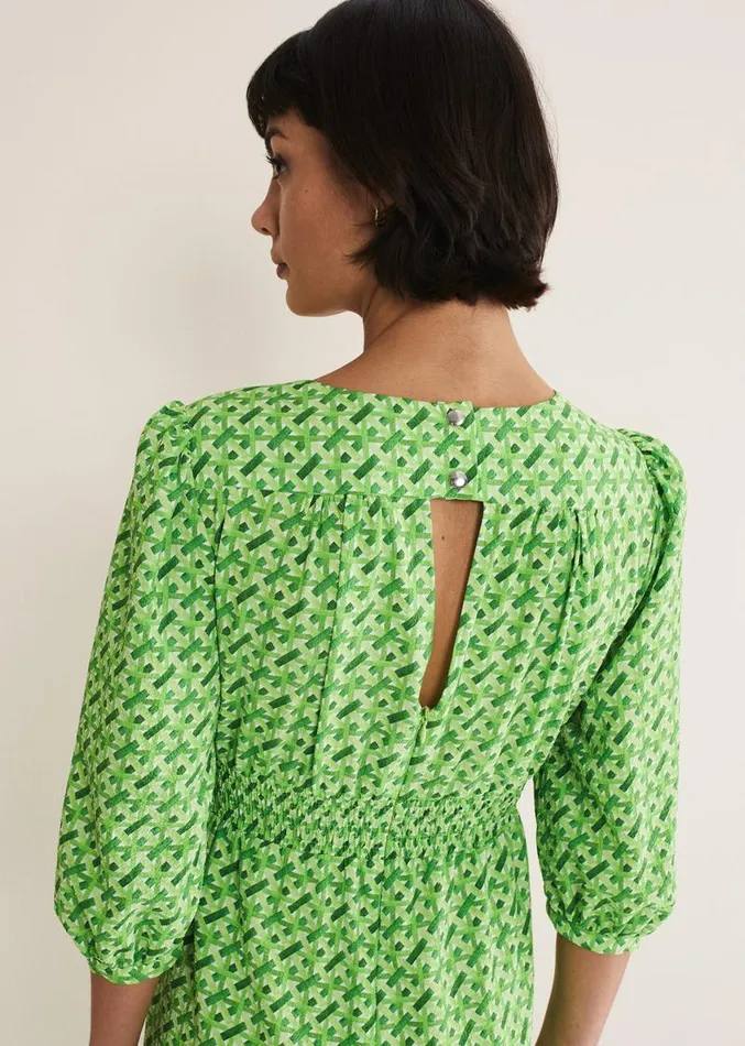 Lacey Geo Wide Leg Jumpsuit Green Women Phase Eight Dresses