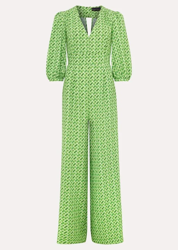 Lacey Geo Wide Leg Jumpsuit Green Women Phase Eight Dresses