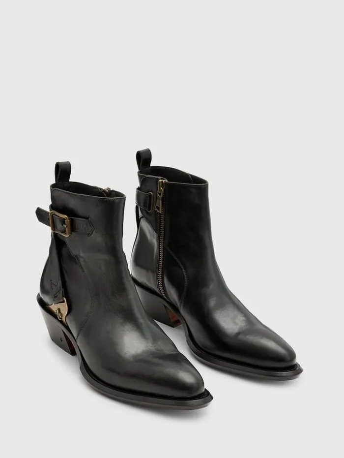 Leather Boots Men John Varvatos CROSBY JODHPUR BOOT Charcoal