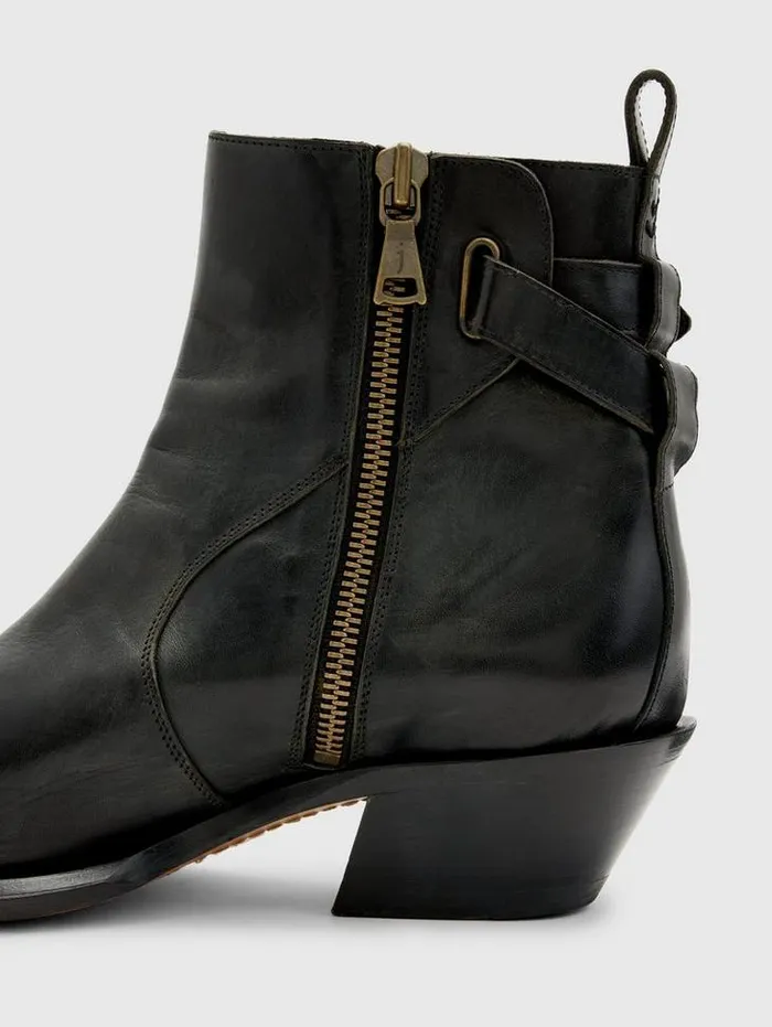 Leather Boots Men John Varvatos CROSBY JODHPUR BOOT Charcoal