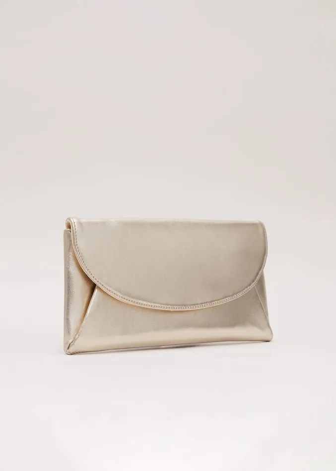 Leather Clutch Bag Gold Women Phase Eight Bags and Clutches
