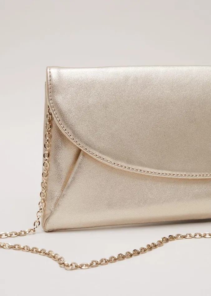 Leather Clutch Bag Gold Women Phase Eight Bags and Clutches