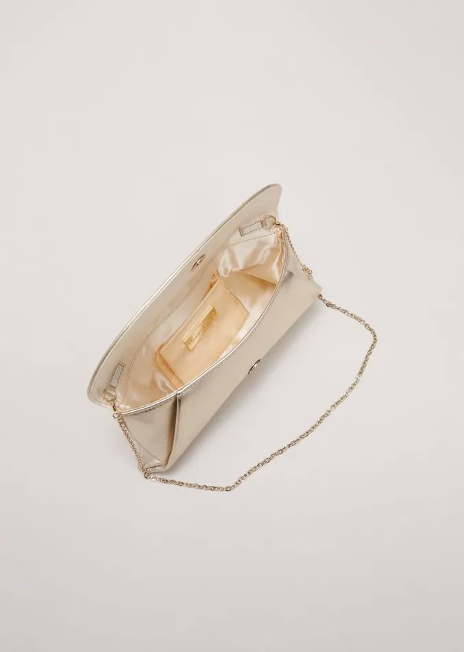 Leather Clutch Bag Gold Women Phase Eight Bags and Clutches