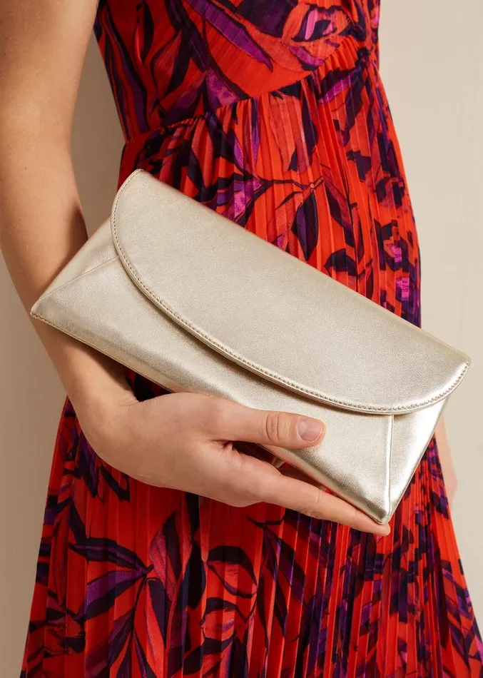 Leather Clutch Bag Gold Women Phase Eight Bags and Clutches