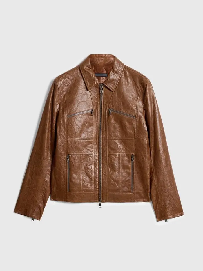 Leather Jackets Men John Varvatos BARROW JACKET Hazelnut