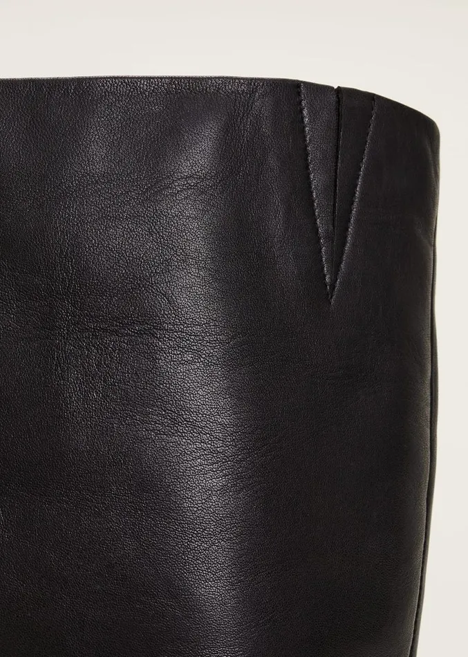 Leather Panelled Knee High Boot Black Women Phase Eight Heels