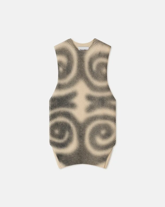 Leela CashmereBlend Vest Spiral Spray Women Nanushka Tops