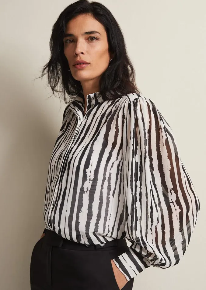 Leinani Mark Making Print Blouse Blackmulti Women Phase Eight Shirts and Blouses