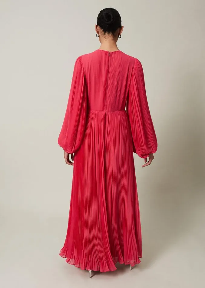 Lillian Pleated Wrap Maxi Dress Pink Women Phase Eight Dresses