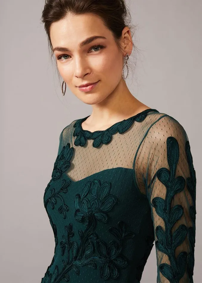 Lorie Tapework Lace Dress Jade Women Phase Eight Dresses