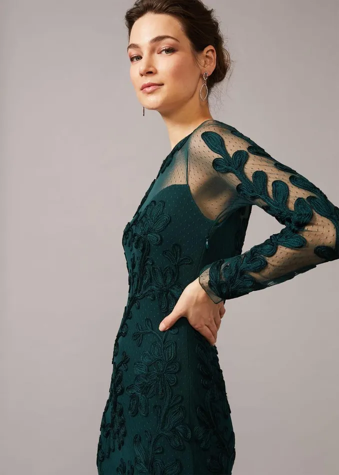 Lorie Tapework Lace Dress Jade Women Phase Eight Dresses