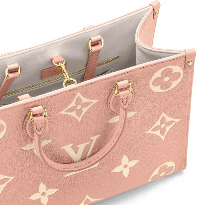 Louis Vuitton Onthego Bag Louis Vuitton OnTheGo MM M46286 Trianon Pink Cream 8211 Louis Vuitton Handbag Store 8211 Women