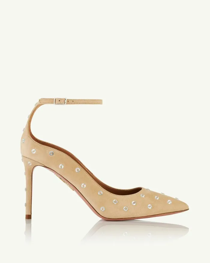 Love Affair Crystal Pump 85 Beige Women Aquazzura Pumps Love Affair Crystal Pump 85 Beige Women Aquazzura Pumps