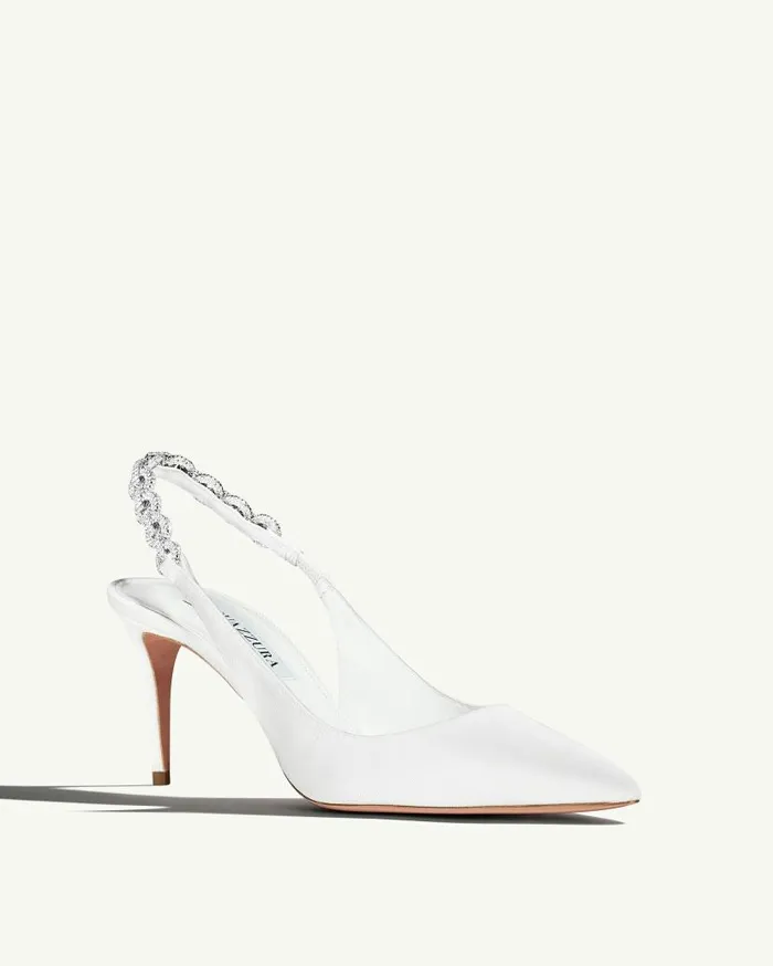 Love Link Pump 75 White Women Aquazzura Bridal