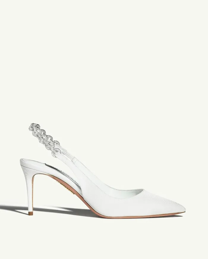 Love Link Pump 75 White Women Aquazzura Bridal Love Link Pump 75 White Women Aquazzura Bridal