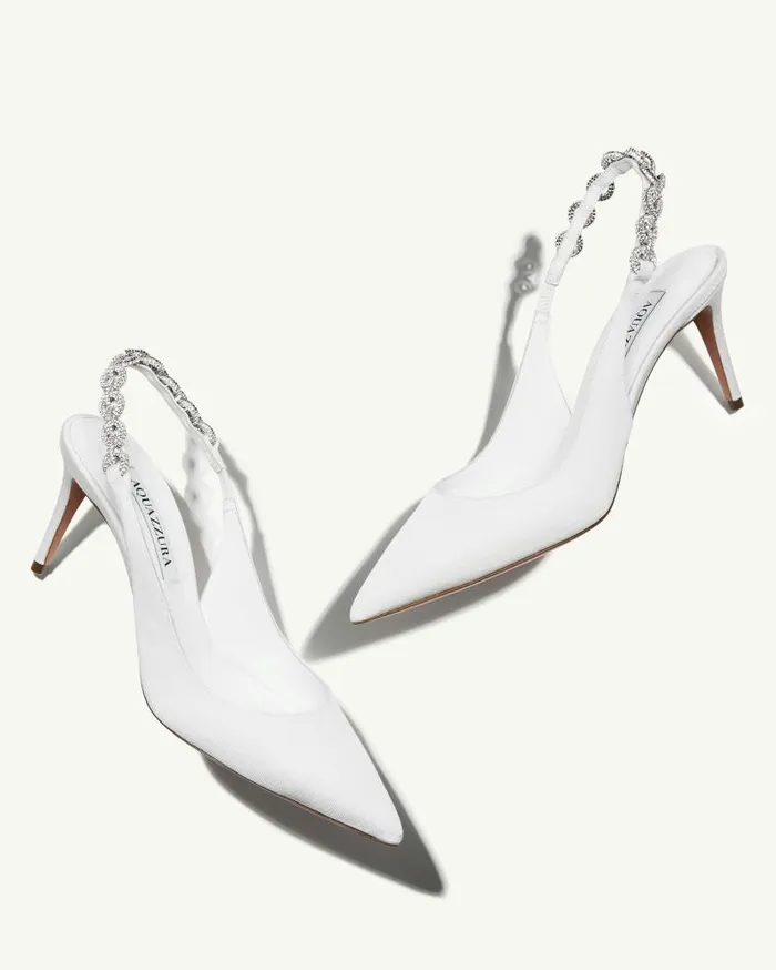 Love Link Pump 75 White Women Aquazzura Bridal Love Link Pump 75 White Women Aquazzura Bridal