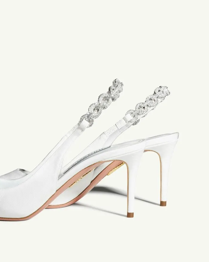 Love Link Pump 75 White Women Aquazzura Bridal Love Link Pump 75 White Women Aquazzura Bridal