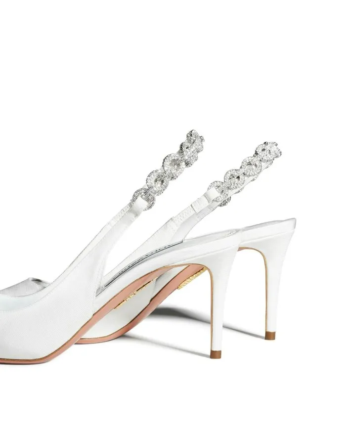 Love Link Pump 75 White Women Aquazzura Bridal Love Link Pump 75 White Women Aquazzura Bridal
