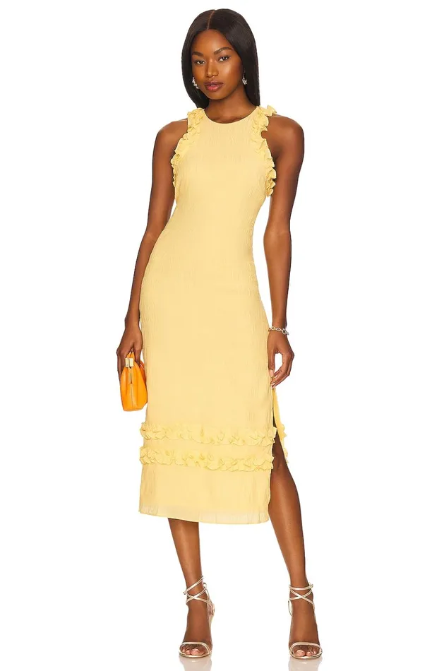 Lovers and Friends Dresses Women Tommy Midi Dress Lemon Yellow