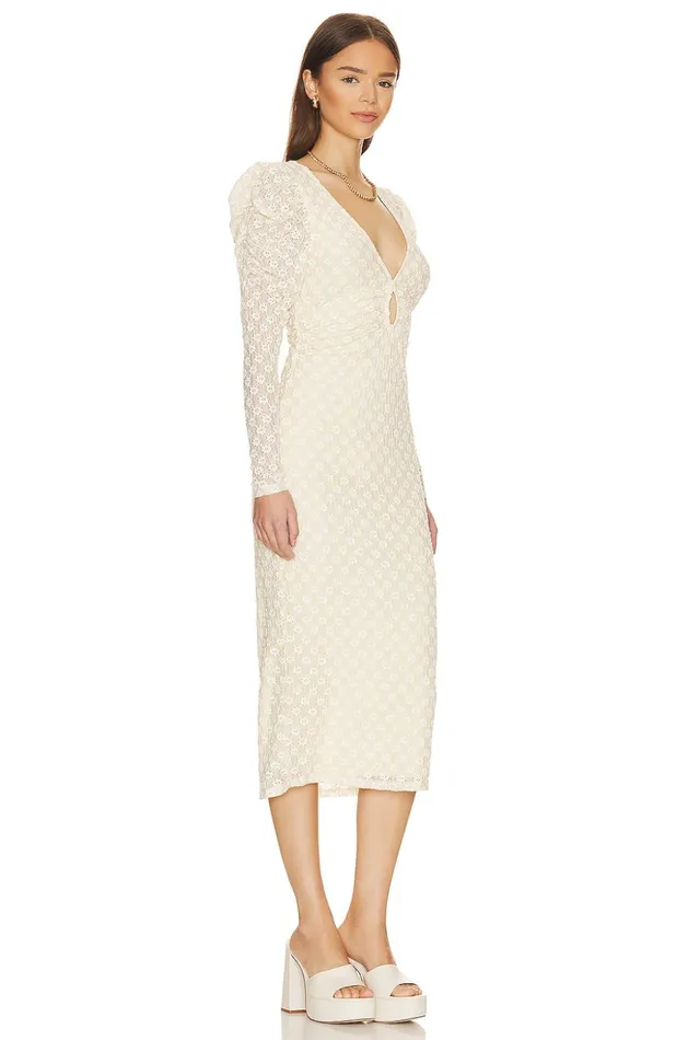 Lovers and Friends Dresses Women Zoey Midi Dress Ivory Lovers and Friends Dresses Women Zoey Midi Dress Ivory
