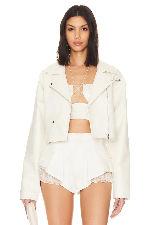 Lovers and Friends Jackets and Coats Women Bride Moto Jacket Bright White Lovers and Friends Jackets and Coats Women Bride Moto Jacket Bright White