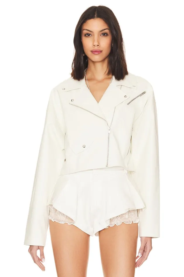Lovers and Friends Jackets and Coats Women Bride Moto Jacket Bright White Lovers and Friends Jackets and Coats Women Bride Moto Jacket Bright White