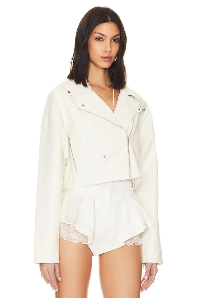 Lovers and Friends Jackets and Coats Women Bride Moto Jacket Bright White Lovers and Friends Jackets and Coats Women Bride Moto Jacket Bright White