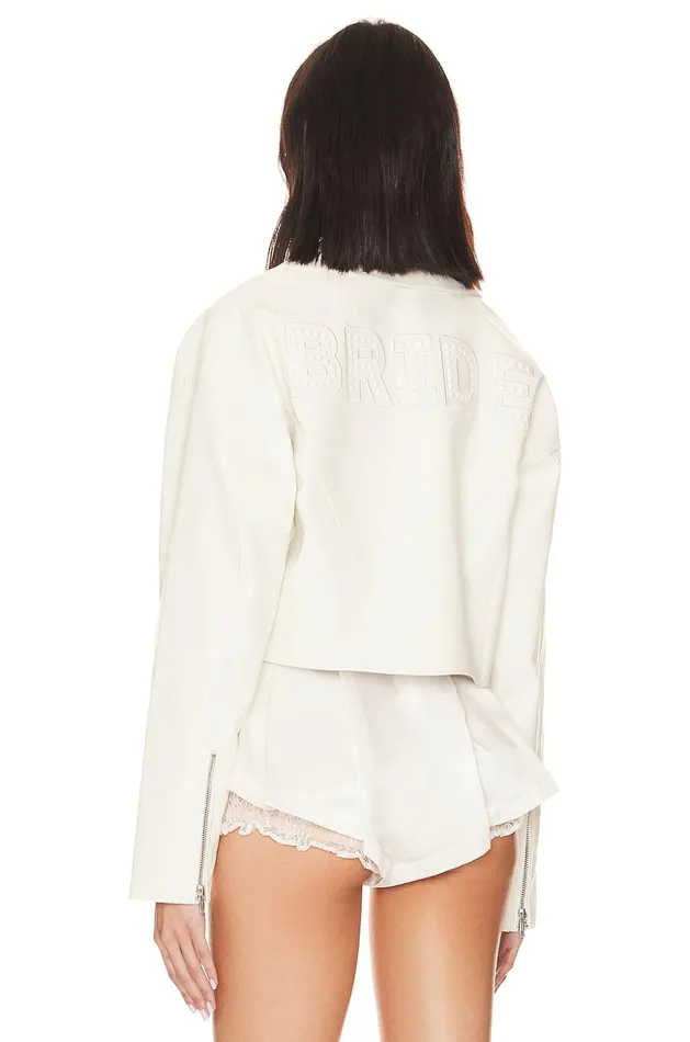 Lovers and Friends Jackets and Coats Women Bride Moto Jacket Bright White Lovers and Friends Jackets and Coats Women Bride Moto Jacket Bright White