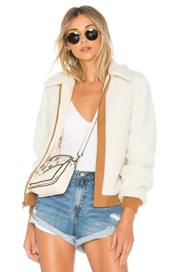 Lovers and Friends Jackets and Coats Women Simone Faux Fur Jacket Ivory