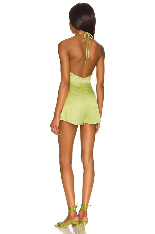 Lovers and Friends Rompers Women Addie Romper Lime Green Lovers and Friends Rompers Women Addie Romper Lime Green