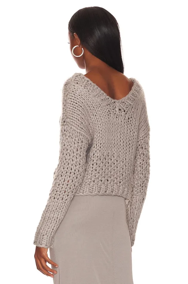 Lovers and Friends Sweaters and Knits Women Doxie Deep V Sweater Grey Lovers and Friends Sweaters and Knits Women Doxie Deep V Sweater Grey