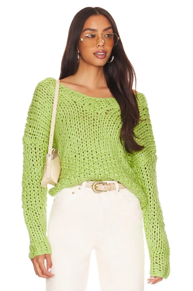 Lovers and Friends Sweaters and Knits Women Doxie Deep V Sweater Lime Green