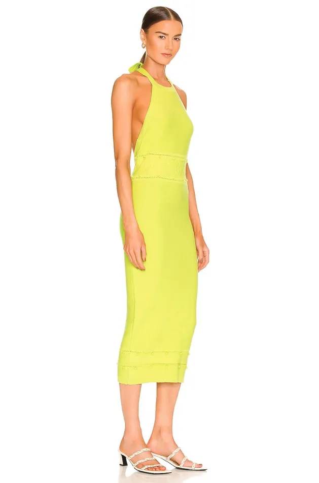 Lovers and Friends Sweaters and Knits Women Morgan High Neck Halter Midi Lime Green Lovers and Friends Sweaters and Knits Women Morgan High Neck Halter Midi Lime Green