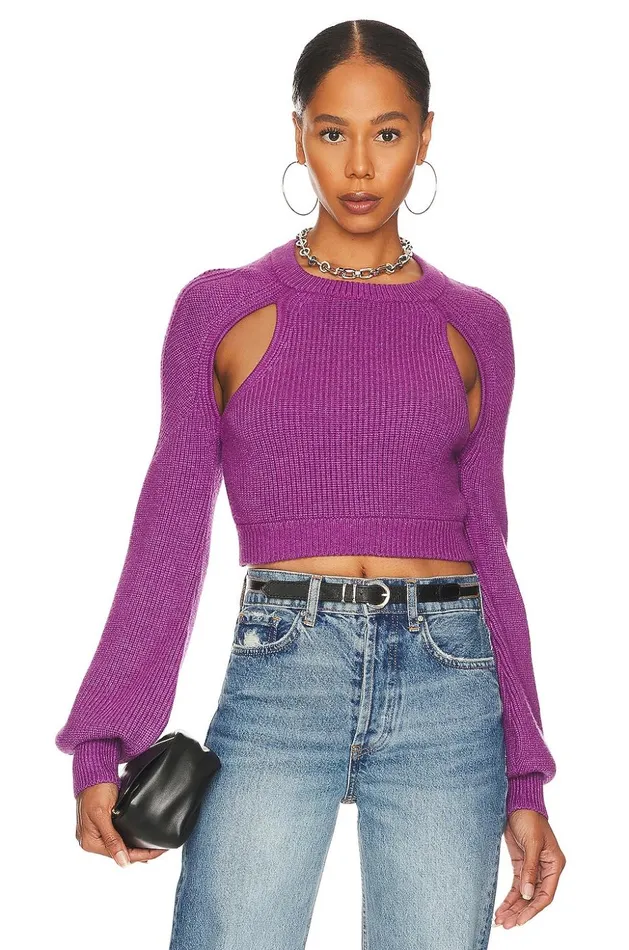 Lovers and Friends Sweaters and Knits Women Saina Cropped Cut Out Sweater Purple