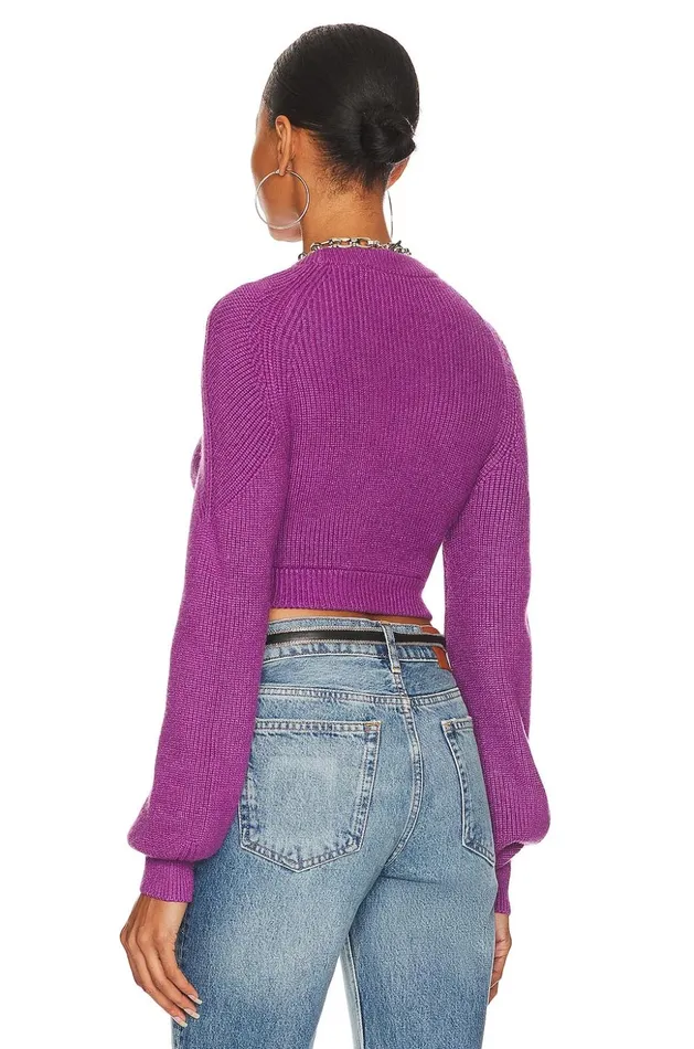 Lovers and Friends Sweaters and Knits Women Saina Cropped Cut Out Sweater Purple Lovers and Friends Sweaters and Knits Women Saina Cropped Cut Out Sweater Purple