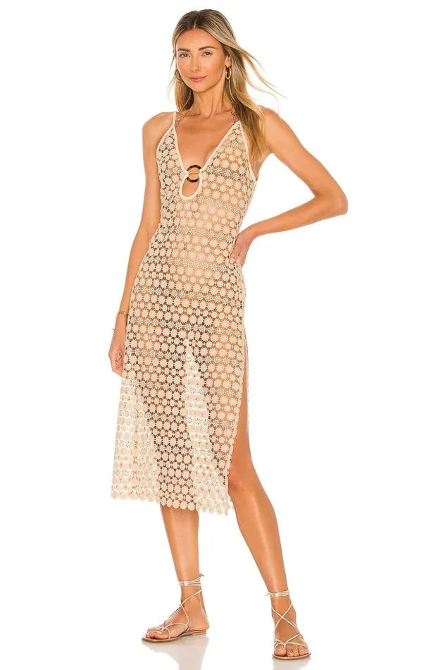 Lovers and Friends Swimsuits and CoverUps Women Genesis Midi Dress Sandstone