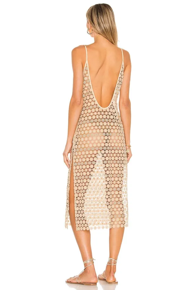 Lovers and Friends Swimsuits and CoverUps Women Genesis Midi Dress Sandstone Lovers and Friends Swimsuits and CoverUps Women Genesis Midi Dress Sandstone