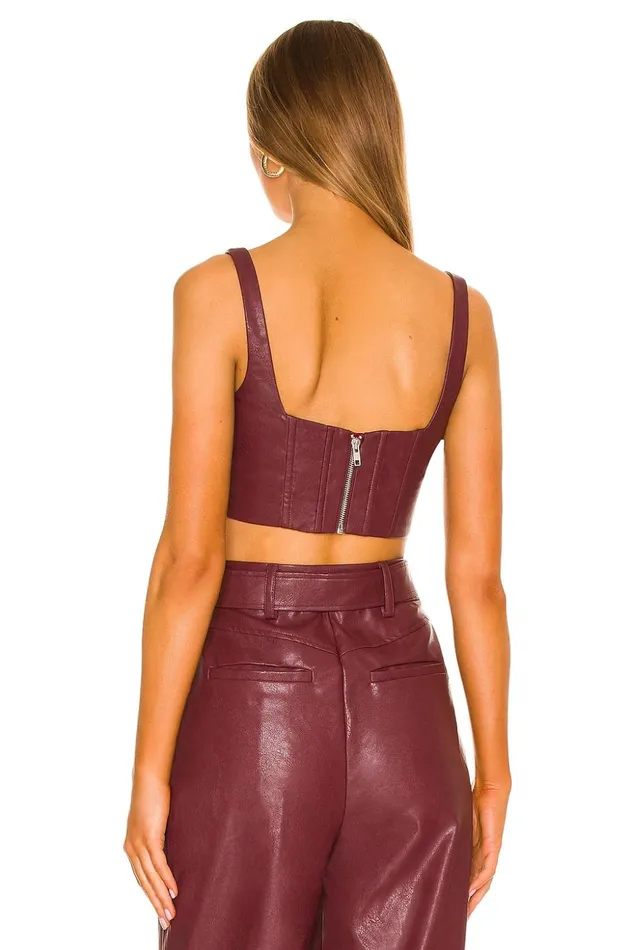 Lovers and Friends Tops Women Bardot Corset Top Burgundy Lovers and Friends Tops Women Bardot Corset Top Burgundy