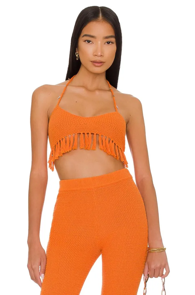 Lovers and Friends Tops Women Devitta Crop Top W Fringe Tangerine
