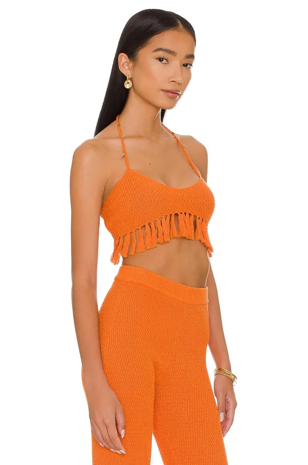 Lovers and Friends Tops Women Devitta Crop Top W Fringe Tangerine Lovers and Friends Tops Women Devitta Crop Top W Fringe Tangerine